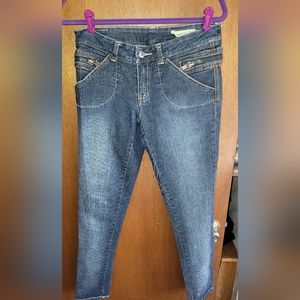 Chor Size 3 Low-RisDark Denim Skinny Jeans w/Zipper Detail that wraps around